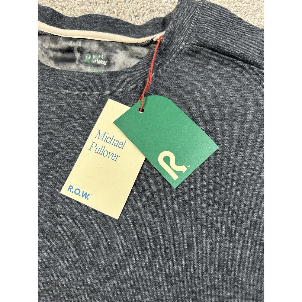 Right of Way R.O.W. Men's Michael Pullover Gray Sweater with Side Zip Panel XL